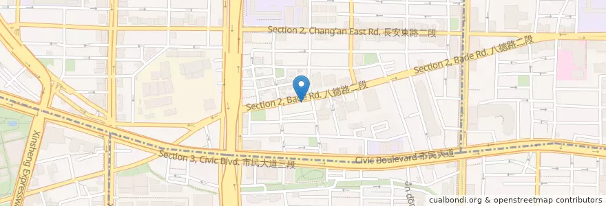 Mapa de ubicacion de 松宴日式創意輕食 en تایوان, 新北市, تایپه, 中山區.