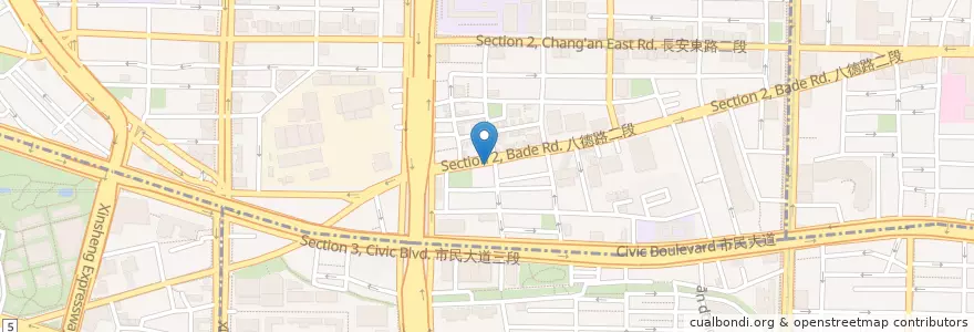 Mapa de ubicacion de 炭火慢烤彭巴牛排館 en Tayvan, 新北市, Taipei, 中山區.
