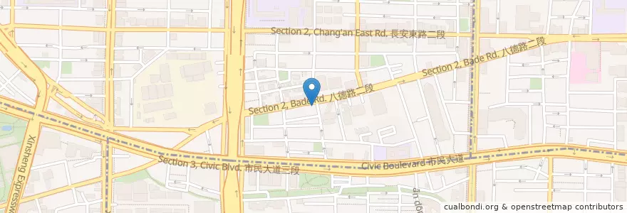 Mapa de ubicacion de 金泰日式餐坊 en 臺灣, 新北市, 臺北市, 中山區.