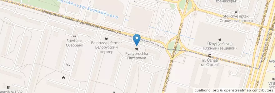 Mapa de ubicacion de Озерки en 러시아, Центральный Федеральный Округ, Москва, Южный Административный Округ.