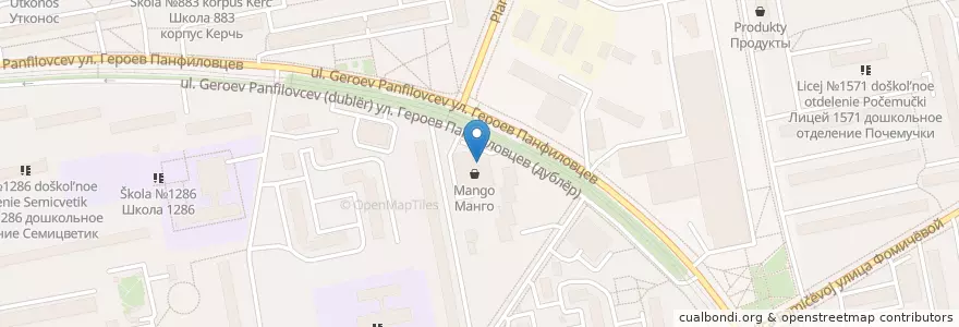 Mapa de ubicacion de Corneli Pizza en Rusland, Centraal Federaal District, Moskou, Северо-Западный Административный Округ, Район Северное Тушино.
