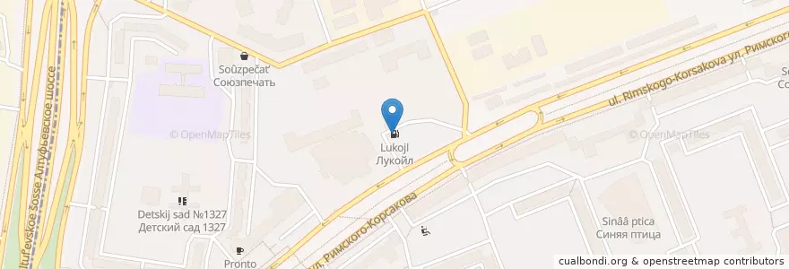 Mapa de ubicacion de Лукойл en ロシア, 中央連邦管区, モスクワ, Северо-Восточный Административный Округ, Район Отрадное.