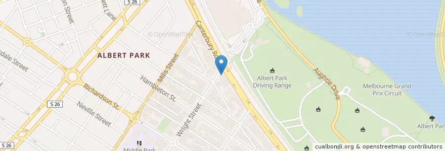 Mapa de ubicacion de Middle Park Podiatry and Laser Clinic en Australie, Victoria, City Of Port Phillip.