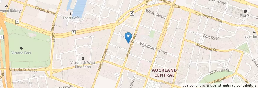 Mapa de ubicacion de Hector's en New Zealand, Auckland, Waitematā.