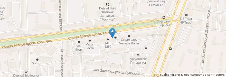Mapa de ubicacion de Уно Моменто en Rusia, Центральный Федеральный Округ, Московская Область, Городской Округ Королёв.