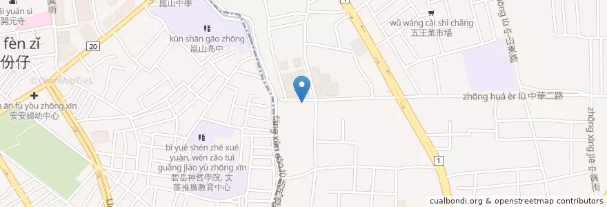 Mapa de ubicacion de 吳家紅茶冰台南中華店 en Taiwan, Tainan, Yongkang District.