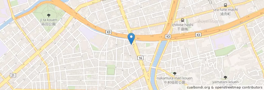 Mapa de ubicacion de お好み焼 こゆみ en 일본, 가나가와현, 요코하마시, 南区.