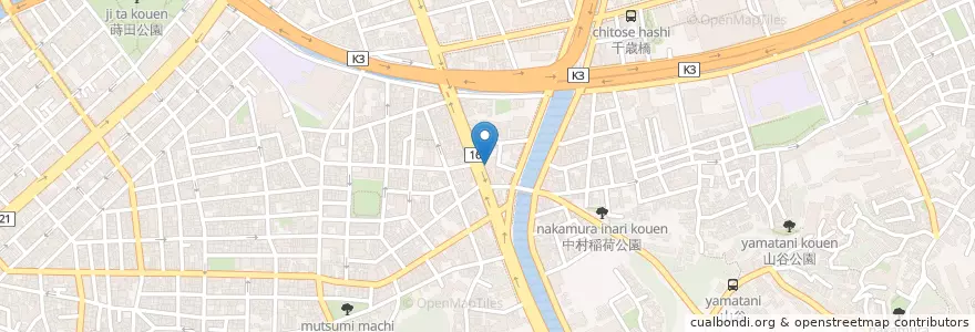 Mapa de ubicacion de 焼肉 安楽亭 en Japonya, 神奈川県, 横浜市, 南区.