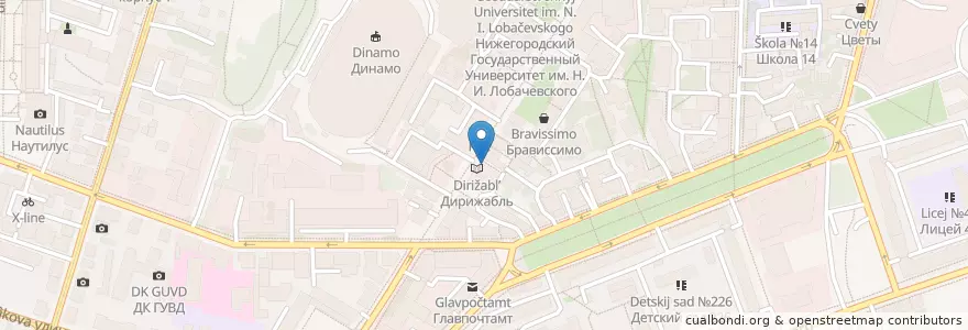 Mapa de ubicacion de Фонотека en Russia, Circondario Federale Del Volga, Нижегородская Область, Городской Округ Нижний Новгород.