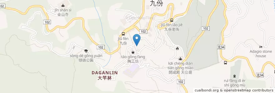 Mapa de ubicacion de 芋仔番薯茶坊 en تايوان, تايبيه الجديدة, 瑞芳區.