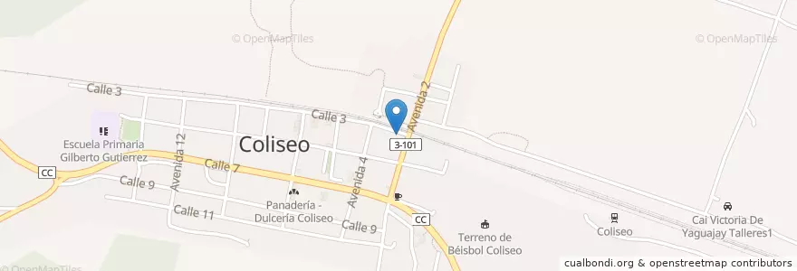 Mapa de ubicacion de Correos De Cuba - Coliseo en کوبا, Matanzas, Jovellanos.