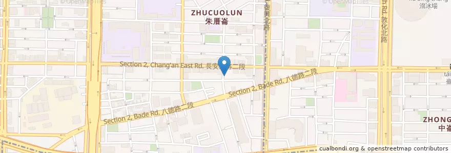 Mapa de ubicacion de 中崙鯊魚麵 en 臺灣, 新北市, 臺北市, 中山區.