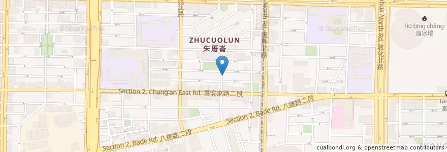 Mapa de ubicacion de 名峯烤肉飯 en Tayvan, 新北市, Taipei, 中山區.