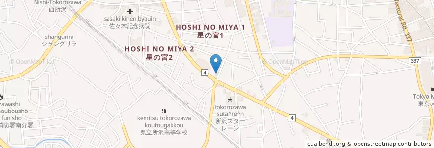 Mapa de ubicacion de 星の宮クリニック en 日本, 埼玉県, 所沢市.