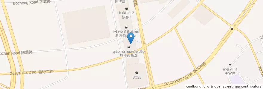 Mapa de ubicacion de 外婆家 en 중국, 상하이, 푸둥 신구.