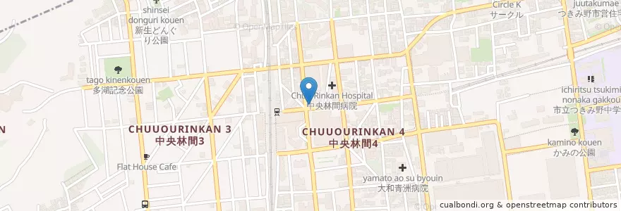 Mapa de ubicacion de 横浜銀行 en Jepun, 神奈川県, 大和市.