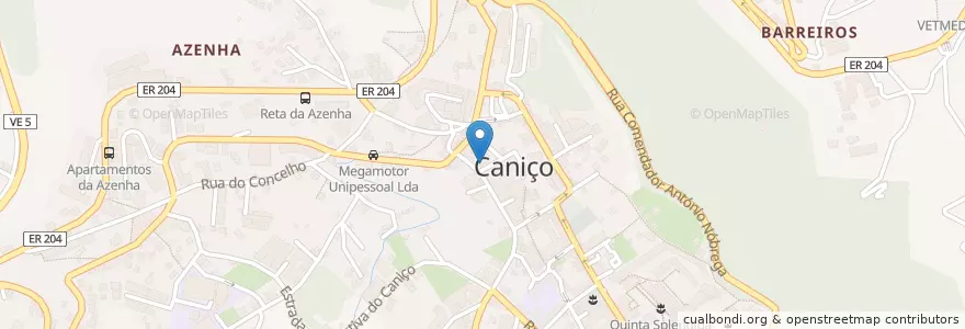 Mapa de ubicacion de Hospital da Luz Clínica do Caniço en 포르투갈, Santa Cruz, Caniço.