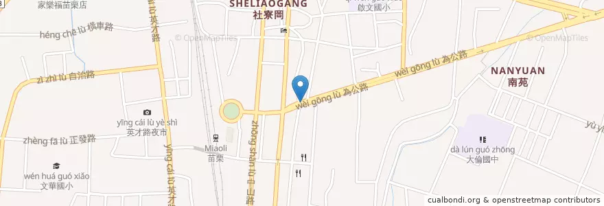 Mapa de ubicacion de 傳香飯糰 en Tayvan, 臺灣省, 苗栗縣, 苗栗市.