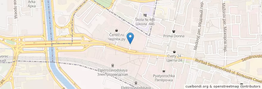 Mapa de ubicacion de Хинкальная en Russia, Distretto Federale Centrale, Москва, Восточный Административный Округ, Район Соколиная Гора.