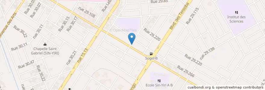 Mapa de ubicacion de Snack bar en ブルキナファソ, Centre, Kadiogo, ワガドゥグー.
