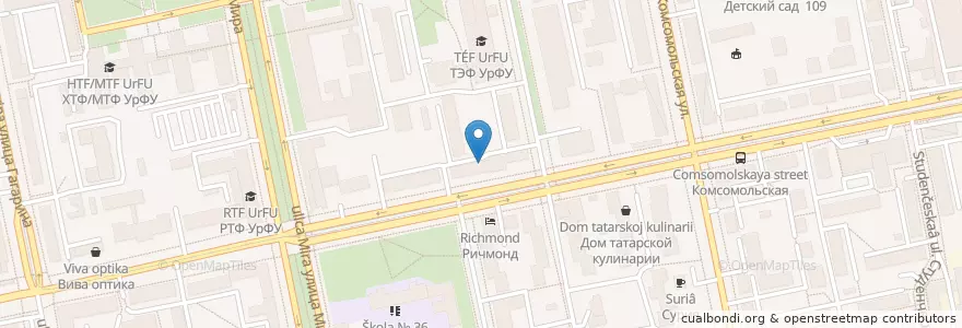 Mapa de ubicacion de Отделение 13 en Россия, Уральский Федеральный Округ, Свердловская Область, Городской Округ Екатеринбург.