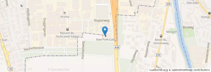 Mapa de ubicacion de New York Café en Schweiz/Suisse/Svizzera/Svizra, Basel-Landschaft, Bezirk Arlesheim, Aesch.