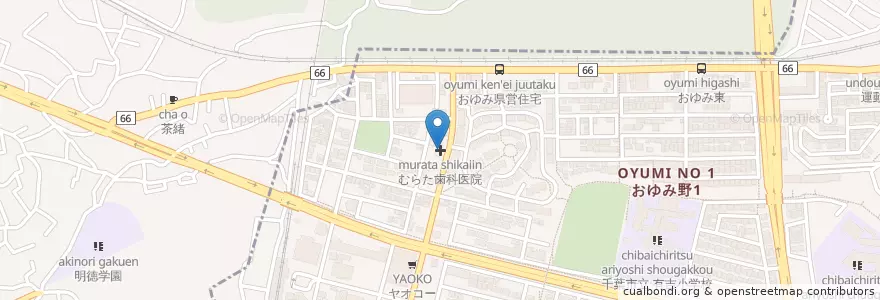 Mapa de ubicacion de むらた歯科医院 en ژاپن, 千葉県, 千葉市, 緑区, 中央区.