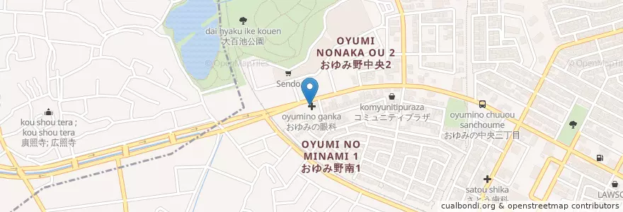 Mapa de ubicacion de おゆみの眼科 en 일본, 지바현, 千葉市, 緑区.