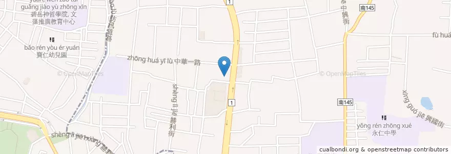 Mapa de ubicacion de 星巴克 en 台湾, 台南市, 永康区.
