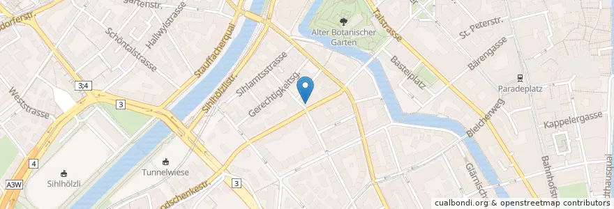 Mapa de ubicacion de Restaurant Goodman Steakhouse en Schweiz/Suisse/Svizzera/Svizra, Zürich, Bezirk Zürich, Zürich.
