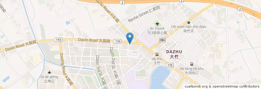 Mapa de ubicacion de 竹園餐廳大竹店 en تایوان, 桃園市, 蘆竹區.