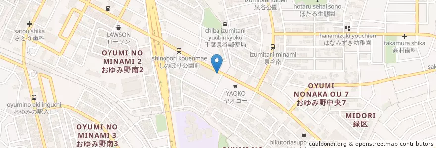 Mapa de ubicacion de つるはドラッグ en ژاپن, 千葉県, 千葉市, 緑区.