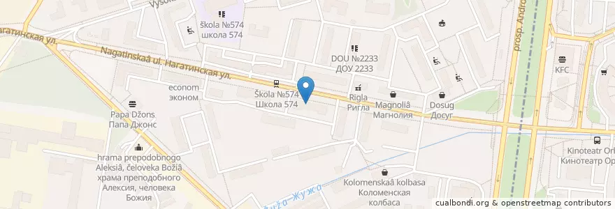 Mapa de ubicacion de Столички en Russie, District Fédéral Central, Moscou, Южный Административный Округ, Район Нагатино-Садовники.