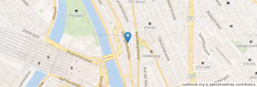 Mapa de ubicacion de Bombay Karachi en スイス, チューリッヒ, Bezirk Zürich, Zürich.