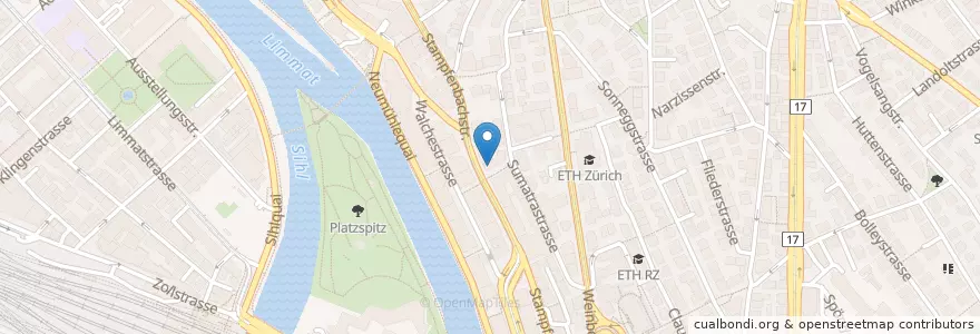 Mapa de ubicacion de Pizzeria Romantica Stampfenbach en Switzerland, Zurich, District Zurich, Zurich.
