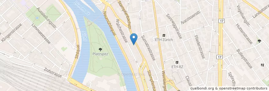 Mapa de ubicacion de Take Easy Thai Food en Schweiz, Zürich, Bezirk Zürich, Zürich.