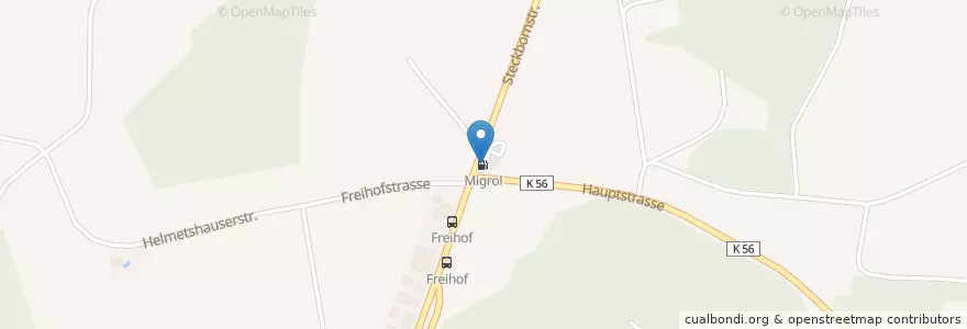 Mapa de ubicacion de Migrol Tankstelle Hörhausen en سوئیس, Thurgau, Bezirk Frauenfeld, Homburg.