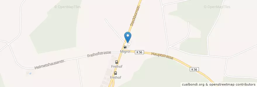 Mapa de ubicacion de Waschcenter Hörhausen en Suiza, Turgovia, Bezirk Frauenfeld, Homburg.