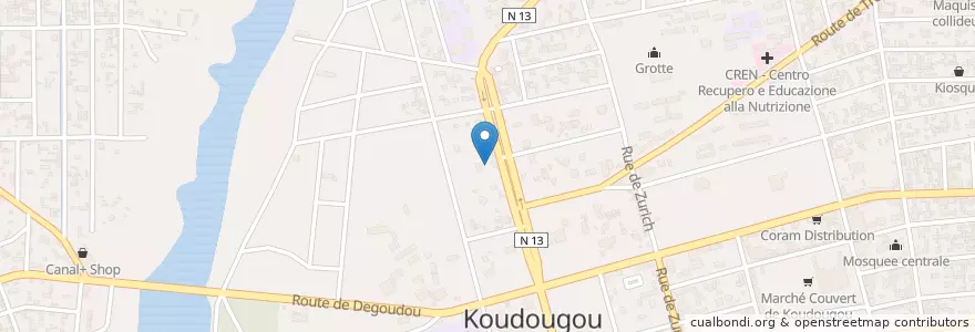 Mapa de ubicacion de Siège du Comité des Sages de Koudougou en 布基纳法索, Centre-Ouest, Boulkiemdé, Koudougou, Koudougou.