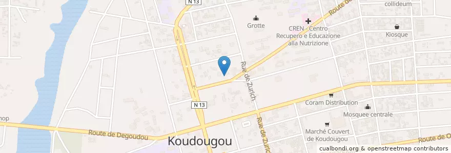 Mapa de ubicacion de Direction Provinciale de l'Enseignement de Base et de l'Alphabetisation en Burkina Faso, Centre-Ouest, Boulkiemdé, Koudougou, Koudougou.