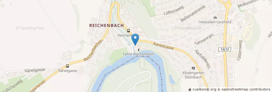 Mapa de ubicacion de Schloss Reichenbach en Zwitserland, Bern/Berne, Verwaltungsregion Bern-Mittelland, Verwaltungskreis Bern-Mittelland, Zollikofen.