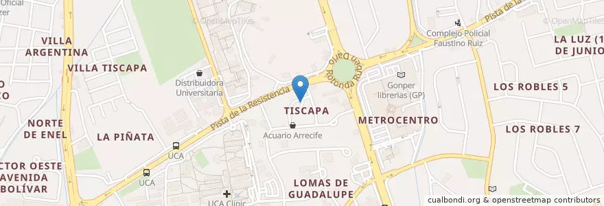 Mapa de ubicacion de Molino Coffee Shop en نيكاراجوا, Departamento De Managua, Managua (Municipio).