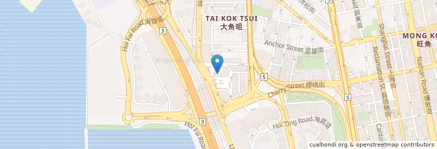 Mapa de ubicacion de 奧運站 Olympic Station en Cina, Guangdong, Hong Kong, Kowloon, Nuovi Territori, 油尖旺區 Yau Tsim Mong District.