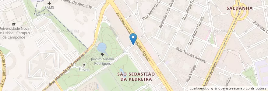 Mapa de ubicacion de Saraiva en ポルトガル, Área Metropolitana De Lisboa, Lisboa, Grande Lisboa, リスボン, Avenidas Novas.