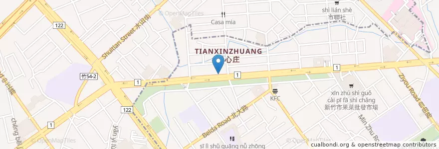 Mapa de ubicacion de 棗子樹健康素食料理 en Tayvan, 臺灣省, Hsinchu, 東區.
