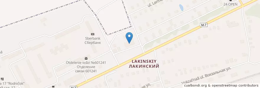Mapa de ubicacion de Колокшанка en Russland, Föderationskreis Zentralrussland, Oblast Wladimir, Собинский Район, Городское Поселение Лакинск.