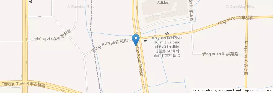 Mapa de ubicacion de Labour Cafe en China, Zhejiang, Hangzhou City, Gongshu District, 祥符街道.