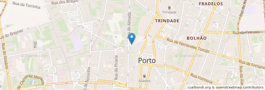 Mapa de ubicacion de Confeitaria Ricardo Jorge en Portugal, Nord, Área Metropolitana Do Porto, Porto, Porto, Cedofeita, Santo Ildefonso, Sé, Miragaia, São Nicolau E Vitória.