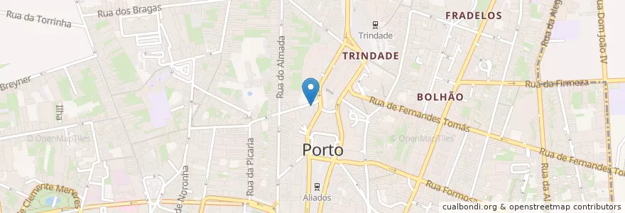 Mapa de ubicacion de Metro da Trindade en Portugal, Norte, Área Metropolitana Do Porto, Porto, Porto, Cedofeita, Santo Ildefonso, Sé, Miragaia, São Nicolau E Vitória.