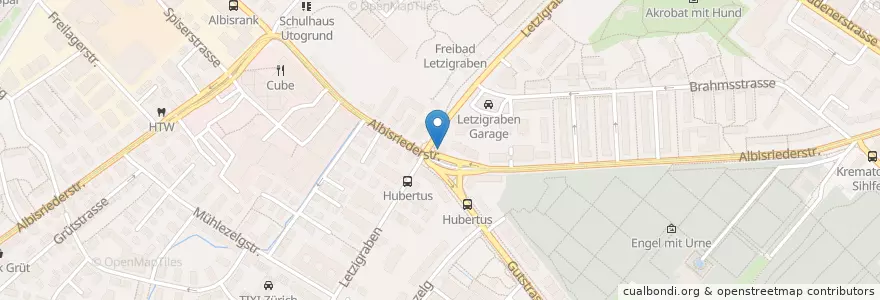 Mapa de ubicacion de Café Hubertus en Suíça, Zurique, Bezirk Zürich, Zürich.